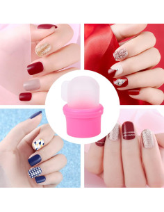 10 Clips de Remojo para Uñas FOMIYES Rosa 4x2.5cm 2