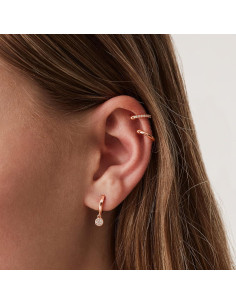 Aretes Huggie Redondos PAVOI de Plata 925 Baño Oro 14K 12mm 2