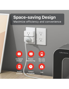 Enchufe Inteligente Third Reality Zigbee 15A con Monitoreo Energía 2