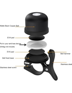 Campana de Bicicleta AaiLucky con Soporte para AirTag 22.2mm 2
