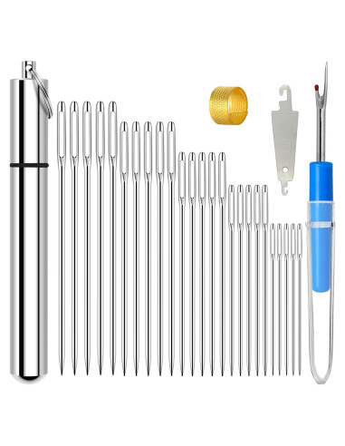 Agujas de Bordado KYUEWRT - 25 Piezas, 5 Tamaños, Aluminio