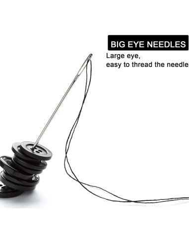 Agujas de Bordado KYUEWRT - 25 Piezas, 5 Tamaños, Aluminio