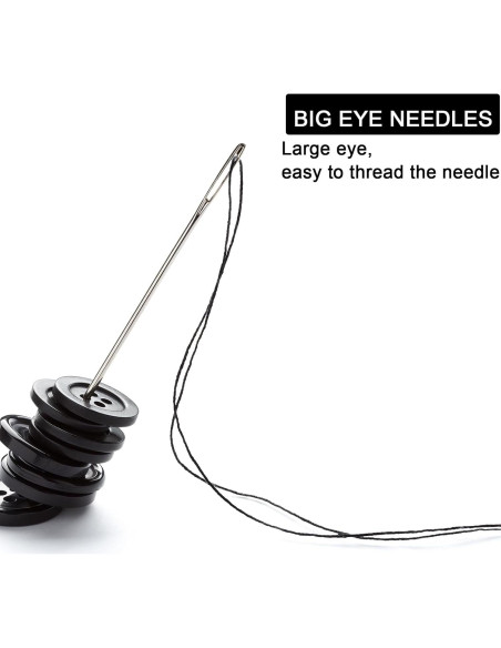 Agujas de Bordado KYUEWRT - 25 Piezas, 5 Tamaños, Aluminio