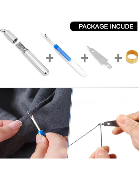 Agujas de Bordado KYUEWRT - 25 Piezas, 5 Tamaños, Aluminio