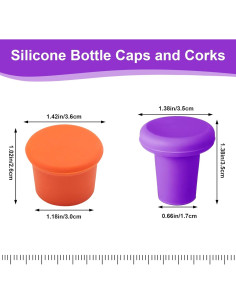 8 Tapones de Silicona Multicolor para Vino lyBlissor 2