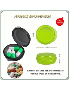 Juego de Organizadores de Pastillas TIKIYOUN - 6 Piezas Compactas 2
