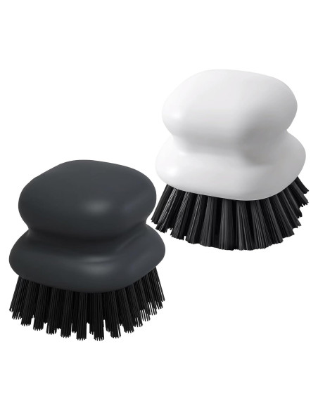 Cepillo de Fregar MUUBOOX 2 Pack Ergonómico Nylon Negro y Blanco