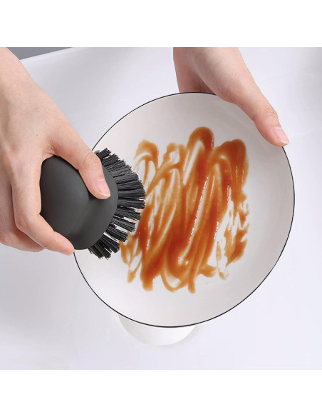 Cepillo de Fregar MUUBOOX 2 Pack Ergonómico Nylon Negro y Blanco