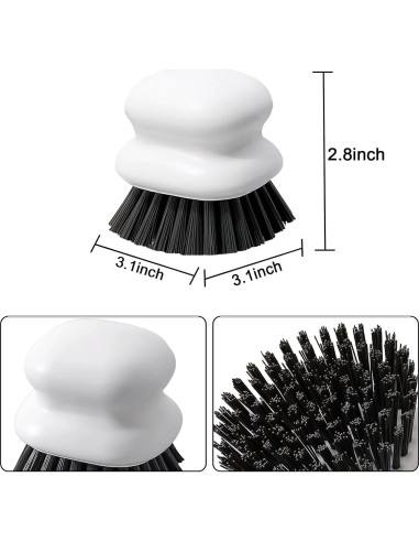 Cepillo de Fregar MUUBOOX 2 Pack Ergonómico Nylon Negro y Blanco