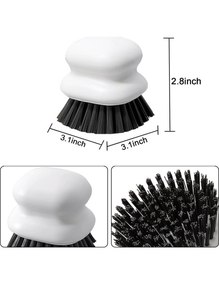 Cepillo de Fregar MUUBOOX 2 Pack Ergonómico Nylon Negro y Blanco