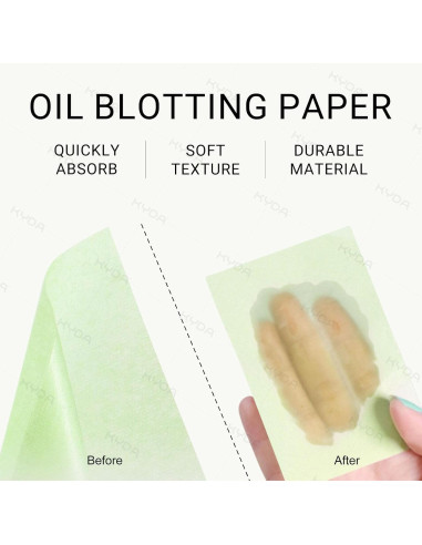Papel Absorbente de Aceite KYDA 200 Hojas con Puff y Espejo