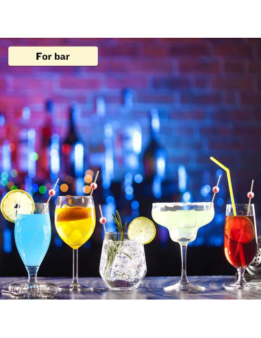 120 Palillos de Cóctel de Bambú Rosa para Aperitivos 11.94 cm