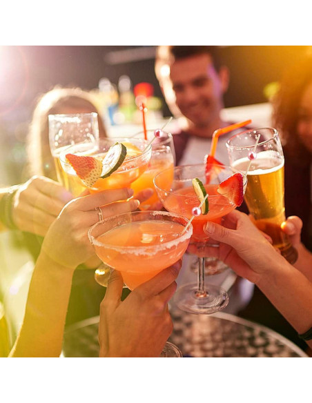 120 Palillos de Cóctel de Bambú Rosa para Aperitivos 11.94 cm