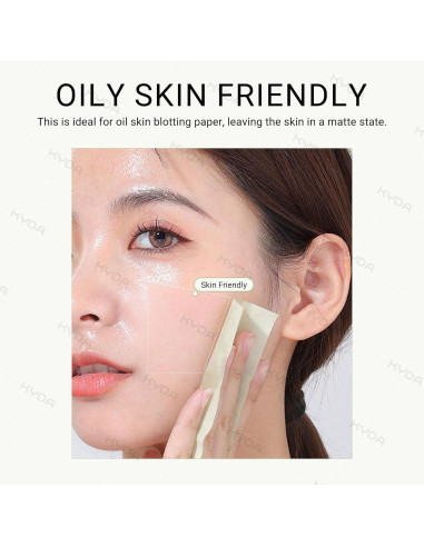 Papel Absorbente de Aceite KYDA 200 Hojas con Puff y Espejo