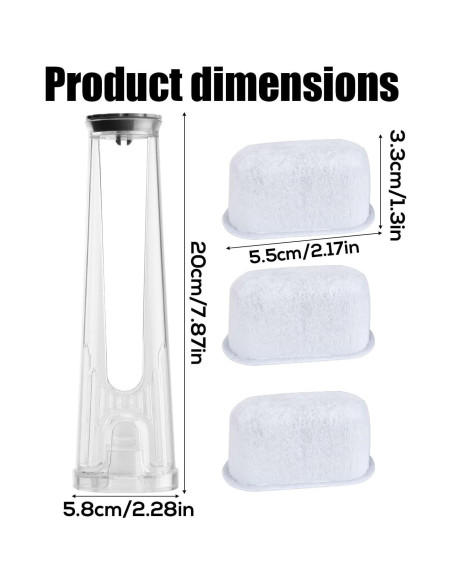 Kit de Filtro de Agua para Cafeteras Keurig 2.0 - 1 Soporte + 3 Cartuchos