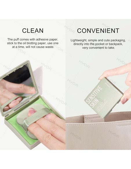 Papel Absorbente de Aceite KYDA 200 Hojas con Puff y Espejo