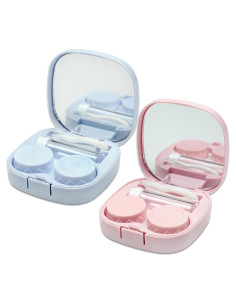 Kit de Viaje para Lentes de Contacto Zoolinn - Rosa y Azul