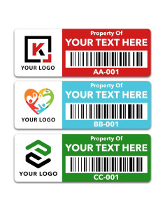 Etiquetas de Activos Personalizadas Bunny Badges 5.08x1.78cm