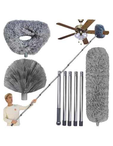 Duster Telescópico Tonmp 3 en 1 para Techos Altos y Ventiladores