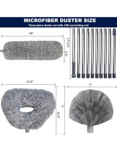 Duster Telescópico Tonmp 3 en 1 para Techos Altos y Ventiladores 2
