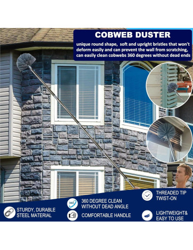 Duster Telescópico Tonmp 3 en 1 para Techos Altos y Ventiladores