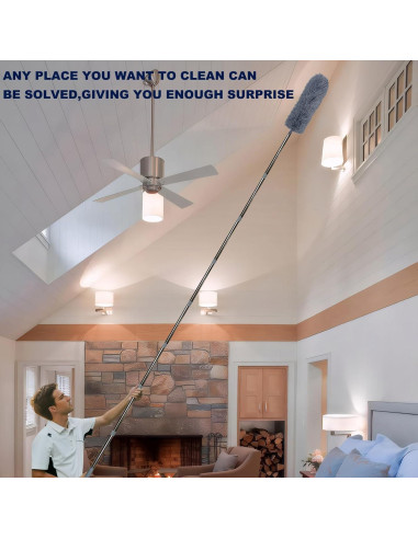 Duster Telescópico Tonmp 3 en 1 para Techos Altos y Ventiladores