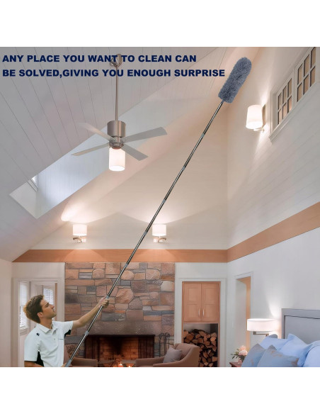 Duster Telescópico Tonmp 3 en 1 para Techos Altos y Ventiladores