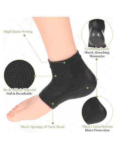 3 Pares Calcetines de Gel Hidratante Qianyu para Talones