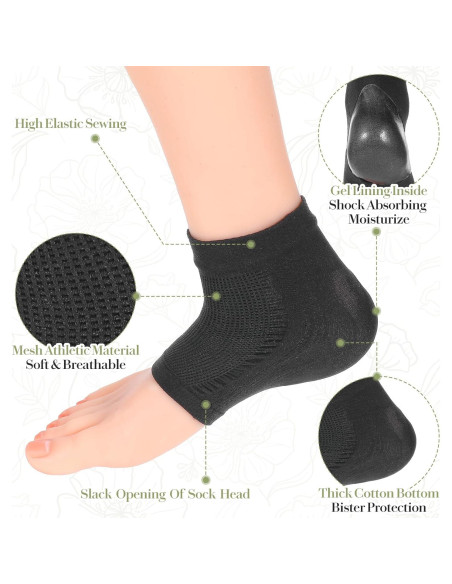 3 Pares Calcetines de Gel Hidratante Qianyu para Talones