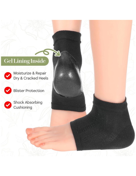 3 Pares Calcetines de Gel Hidratante Qianyu para Talones