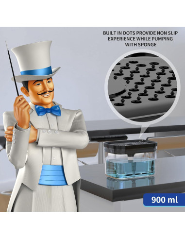Dispensador de Jabón MR.SIGA 900ml con Soporte para Esponjas
