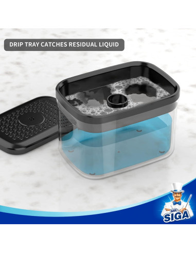 Dispensador de Jabón MR.SIGA 900ml con Soporte para Esponjas