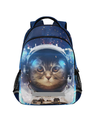 Mochila Escolar para Niños BOENLE Gato Astronauta 22L