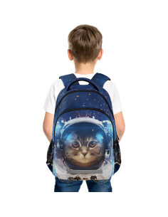 Mochila Escolar para Niños BOENLE Gato Astronauta 22L 2