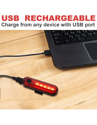 4 Luces LED Recargables USB para Bicicleta Boao Impermeables