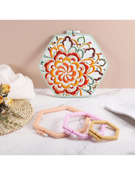 Aros de Bordado Ovalados PATIKIL 3 Piezas 7.87x9.91cm ABS