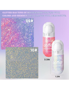 Gel de Brillo Corporal Roll-on DAGEDA Holográfico 104.9g Rosa/Oceánico 2