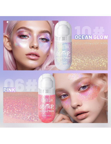 Gel de Brillo Corporal Roll-on DAGEDA Holográfico 104.9g Rosa/Oceánico