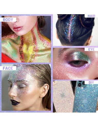 Gel de Brillo Corporal Roll-on DAGEDA Holográfico 104.9g Rosa/Oceánico