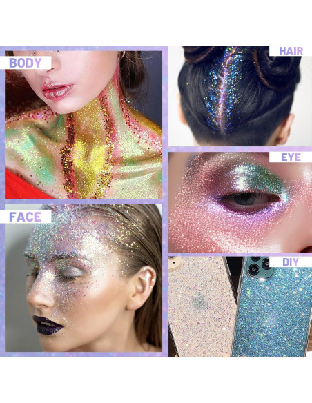 Gel de Brillo Corporal Roll-on DAGEDA Holográfico 104.9g Rosa/Oceánico