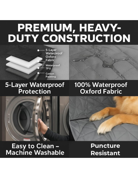 Funda de Asiento para Perro Iron Paws - Impermeable y Lavable