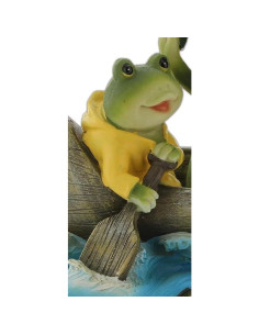 Medidor de Lluvia de Resina Diseños Distintivos Ranas en Barco 2