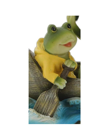 Medidor de Lluvia de Resina Diseños Distintivos Ranas en Barco