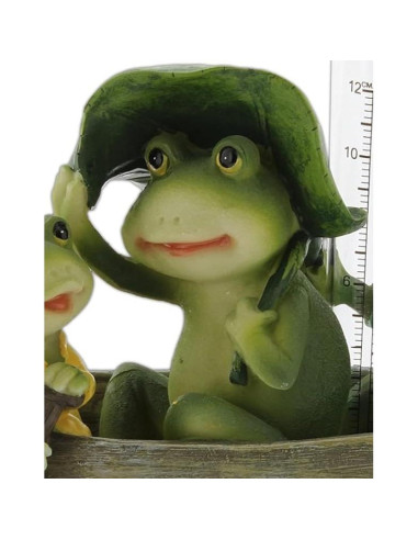 Medidor de Lluvia de Resina Diseños Distintivos Ranas en Barco