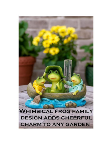 Medidor de Lluvia de Resina Diseños Distintivos Ranas en Barco