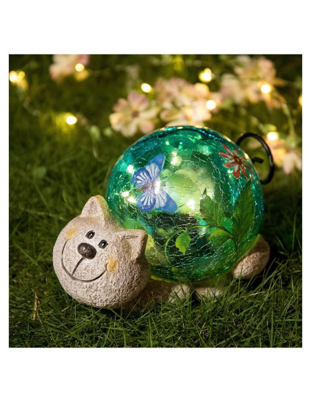 Estatua Solar de Jardín Gato JARDÍN DE SUEÑOS 12.7 cm