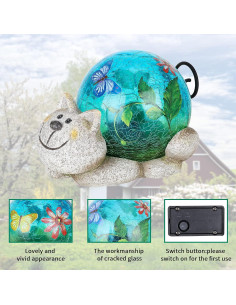 Estatua Solar de Jardín Gato JARDÍN DE SUEÑOS 12.7 cm 2