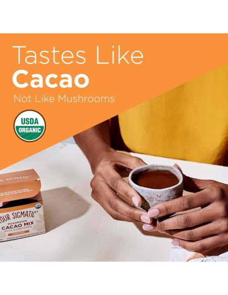 Cacao Instantáneo Cuatro Sigmatic con Cordyceps y Jengibre 10 Paquetes