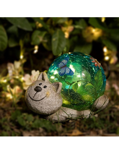Estatua Solar de Jardín Gato JARDÍN DE SUEÑOS 12.7 cm