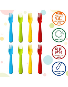 Juego de 18 Tenedores de Plástico para Niños PLASKIDY - Apto Lavavajillas 2